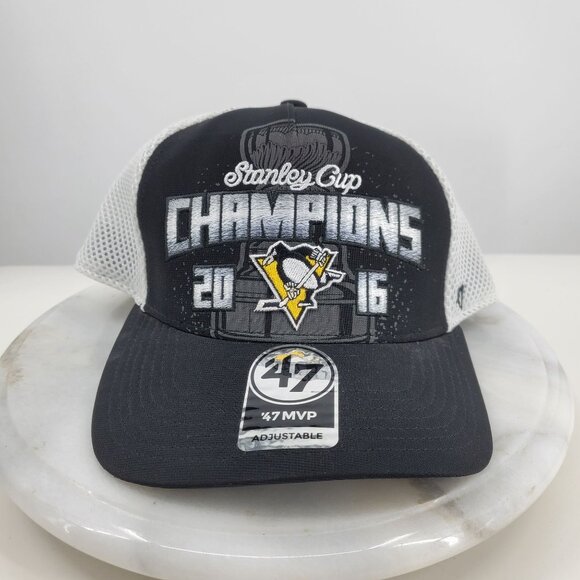 Stanley Cup Champions Pittsburgh Penguins 47 2016 Snap Back Mesh Hat - Picture 1 of 11